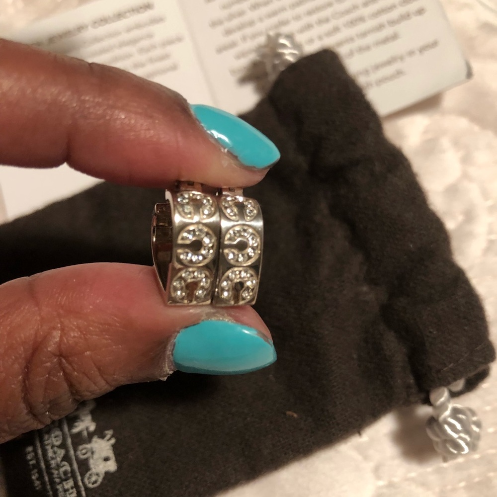 100% Authentic Sterling Silver COACH Earrings RARE